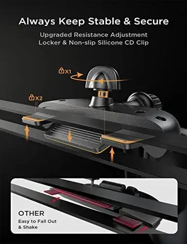 LISEN CD Slot Phone Mount for Car, Adjustable CD Phone Holder for Car Phone Mount for iPhone Ultra Sturdy Vent Cell Phone Holder Mount for iPhone 16 Pro Max Plus Accessories (Silver) - 7