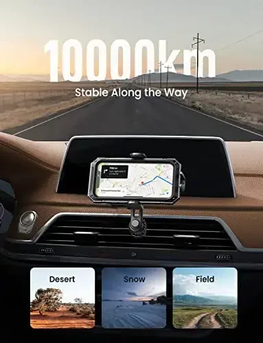 LISEN Cell Phone Car Mount for iPhone [Enjoy Never Blocking], Universal Car Phone Holder Vent Phone Mount for Car [2 Hook Kit] Hands Free Phone Car Mount Fits iPhone 16 15 14 Pro Max Plus Samsung - 5