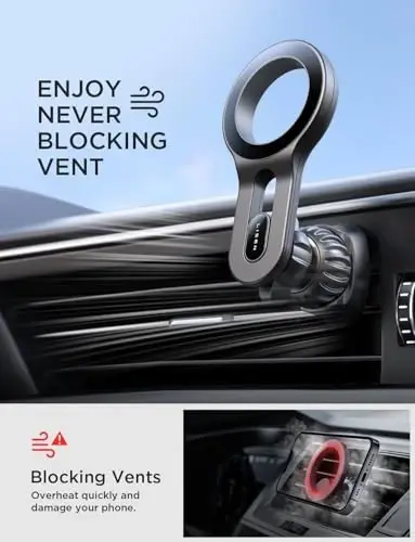 LISEN для iPhone 16 MagSafe Автомобильный держатель, [Быстрая установка] Магнитный длинный держатель Mag Safe для телефона автомобиля, Аксессуары для автомобилей Подарки для мужчин и женщин Подходит для iPhone 16 Pro Max 15 14 13 12 Plus Mini, Фиолетовый - LISEN (1)