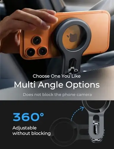 LISEN для iPhone 16 MagSafe Автомобильный держатель, [Быстрая установка] Магнитный длинный держатель Mag Safe для телефона автомобиля, Аксессуары для автомобилей Подарки для мужчин и женщин Подходит для iPhone 16 Pro Max 15 14 13 12 Plus Mini, Фиолетовый - 4