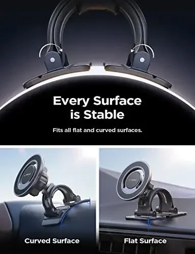 LISEN Fits MagSafe Car Mount Strong Magnetic Phone Holder for Car Magsafe, Dashboard Vent iPhone Car Mount Holder Car Accessories for iPhone 15 12 13 14 Pro - 4