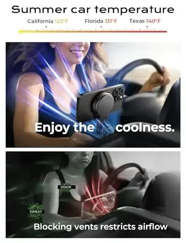 LISEN for 15W MagSafe Car Mount Charger, iPhone Wireless Car Charger Ultra Magnetic 2024 New Car Phone Holder Mount, Long Arm Car Phone Mount Charger Vent Fit iPhone 15 Pro Max 14 13 12 MagSafe Case - 1