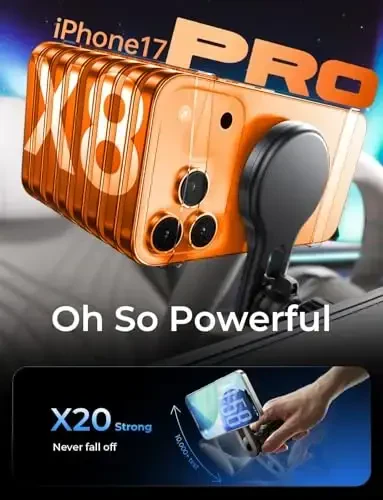 LISEN for 15W MagSafe Car Mount Charger, iPhone Wireless Car Charger Ultra Magnetic 2024 New Car Phone Holder Mount, Long Arm Car Phone Mount Charger Vent Fit iPhone 15 Pro Max 14 13 12 MagSafe Case - 6