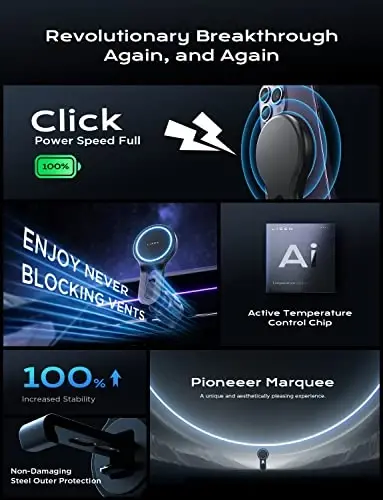 LISEN for 15W MagSafe Car Mount Charger, [Safer & Faster] Vent Magnetic Wireless Car Charger, Car Vent Phone Mount Charger Fits iPhone 16 Pro Max Plus 15 14 13 12, Samsung with MagSafe Case,Purple - LISEN (1)