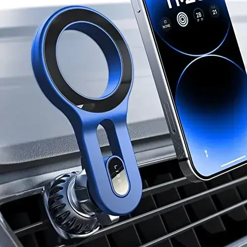 LISEN for iPhone 16 MagSafe Car Mount, [Quick Install] Ultra Magnetic Long Arm Mag Safe Car Phone Holder Vent, Car Accessories Fit for iPhone 16 Pro Max 15 14 13 12 Plus Mini Men Women, Blue - 1