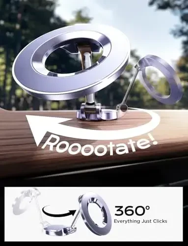 LISEN for iPhone 17 MagSafe Car Mount, Purple Car Accessories, Ultra Magnetic Phone Holder for Car Dashboard,Gifts for Men Women Him Her, Fit for iPhone17 Pro/air/Max 16 15 14 13 Purple - 5