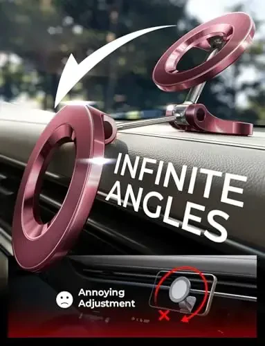 LISEN for iPhone 17 MagSafe Car Mount, Ultra Magnetic Phone Holder for Car Dashboard, Car Accessories for iPhone 16 Pro Max,Gifts for Men Women Him Her, Fit for iPhone17 Pro/air/Max 16 15 14 13 Red - 5