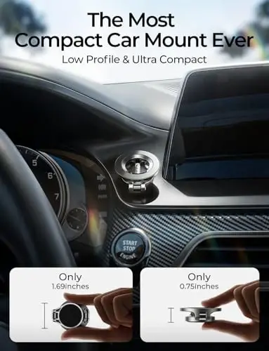 LISEN for MagSafe Car Mount, [24 Strong Magnet] Magnetic Phone Holder for Car, Hands Free iPhone Car Holder Mount Dash Phone Mount for Car Fit for iPhone 15 14 13 12 Pro Max Plus Mini MagSafe Case - 2