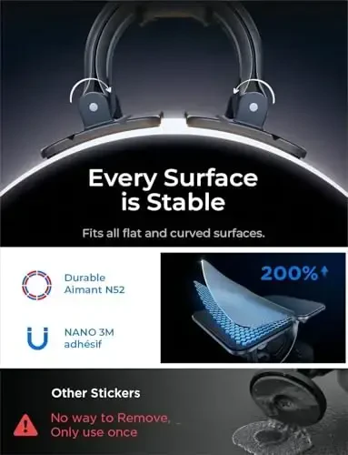 LISEN for MagSafe Car Mount, 360° Rotation Magnetic Phone Holder for Car, Hands Free iPhone Magnetic Car Mount,Magnetic Car Mount for iPhone 15 14 13 12 Pro Max Plus Mini,Magsafe Accessories - 3