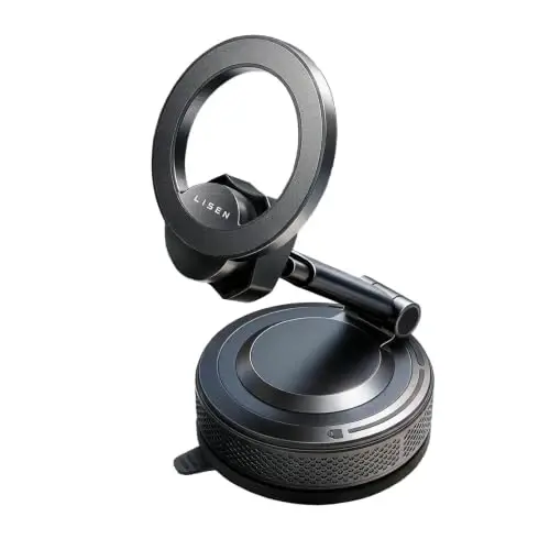 LISEN for MagSafe Car Phone Mount -Strong Vacuum Magnetic Phone Holders for Your Car, Suction Cup Phone Mount Dashboard Magnet Cell Phones Holder Mounts fit iPhone 18 Pro Max 17 16 15 14 13 12 - 1