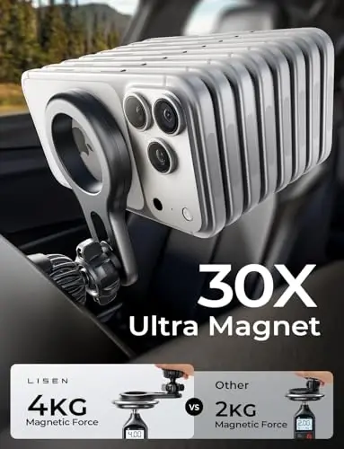 LISEN for Strong MagSafe Car Mount, [Perfect for Travel] [Quick Install] Ultra Magnetic Long Arm Mag Safe Car Phone Holder Vent, Car Accessories Fit for iPhone 15 Pro Plus Max 14 13 12 Mini Men Women - 2