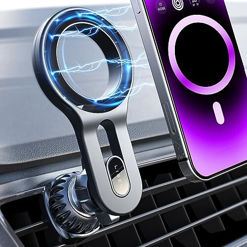 LISEN for Strong MagSafe Car Mount, [Perfect for Travel] [Quick Install] Ultra Magnetic Long Arm Mag Safe Car Phone Holder Vent, Car Accessories Fit for iPhone 15 Pro Plus Max 14 13 12 Mini Men Women - 1