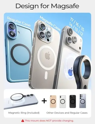 LISEN for Strong MagSafe Car Mount, [Perfect for Travel] [Quick Install] Ultra Magnetic Long Arm Mag Safe Car Phone Holder Vent, Car Accessories Fit for iPhone 15 Pro Plus Max 14 13 12 Mini Men Women - 3