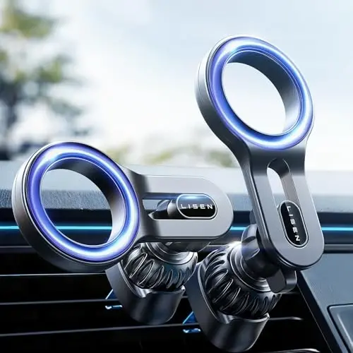 LISEN for MagSafe Car Mount, 2026 Magnetic Phone Holders for Car Air Vent Phone Mount [Ultra-Magnetic] Hands Free Cell Phone Holder Car Accessories Gifts for Men Women fit iPhone 17 16 15 14 13 12 Pro - 1