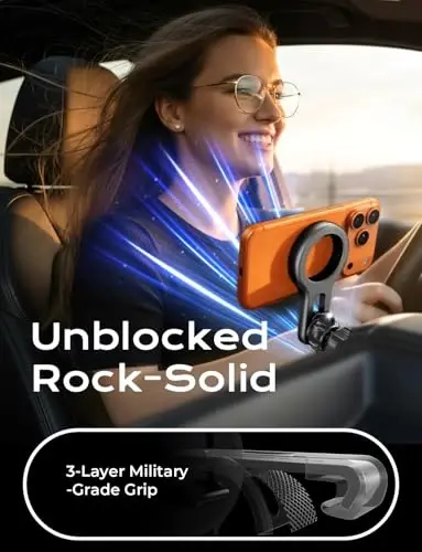 LISEN iPhone 16 MagSafe uchun avtomobil ushlagichi, [Tez oʻrnatish] Magnitli uzun qoʻlli Mag Safe avtomobil telefon ushlagichi ventilyatsiyasi, iPhone 16 Pro Max 15 14 13 12 Plus Mini uchun erkaklar va ayollar uchun avtomobil aksessuarlari sovgʻalari, Binafsha - 5