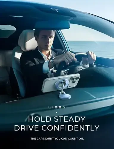 LISEN for iPhone 17 MagSafe Car Mount, Ultra Magnetic Phone Holder for Car Dashboard, Car Accessories for iPhone 16 Pro Max,Gifts for Men Women Him Her, Fit for iPhone17 Pro/air/Max 16 15 14 13 Blue - 3