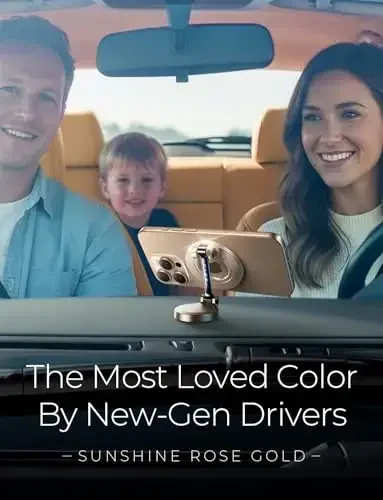 LISEN iPhone 17 MagSafe avtomobil o'rnatgichi uchun, iPhone 16 Pro Max uchun avtomobil panelidagi ultra magnit telefon ushlagichi, erkaklar ayollar uchun sovg'alar, iPhone17 Pro/air/Max 16 15 14 Rose Gold uchun mos - LISEN (1)