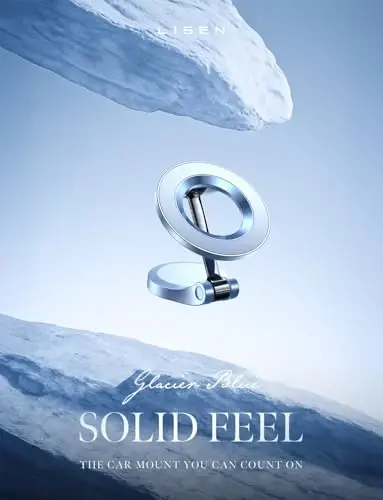 LISEN iPhone 17 MagSafe uchun avtomobil ushlagichi, Avtomobil paneli uchun ultra magnit telefon ushlagichi, iPhone 16 Pro Max uchun avtomobil aksessuarlari, Erkaklar, ayollar uchun sovg'alar, iPhone17 Pro/air/Max 16 15 14 13 Blue uchun mos - 3