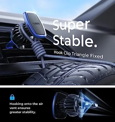 LISEN Magnetic Phone Holder for Car, [Easily Install] Car Phone Holder Mount [6 Strong Magnets] Cell Phone Holder for Car [Case Friendly] iPhone Car Holder Pink 🧲20X Powerful: Pink LV633 - 5