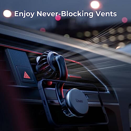 LISEN Magnetic Phone Holder for Car Mount Adjustable Phone Magnet for Car Enjoy Never Blocking Universal Air Vent Magnetic Car Cell Phone Holder Mount Fit for All 4”-13” Tablets & Smartphones - 3