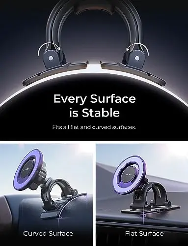 LISEN Fits MagSafe Car Mount Car Phone Holder,Strong Magnetic Phone Holder for Car Magsafe, Dashboard Vent iPhone 16 Car Mount Holder Car Accessories for iPhone 16 15 14 13 12 Pro Max,Purple Kits - 2