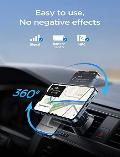 LISEN Fits MagSafe Car Mount Car Phone Holder,Strong Magnetic Phone Holder for Car Magsafe, Dashboard Vent iPhone 16 Car Mount Holder Car Accessories for iPhone 16 15 14 13 12 Pro Max,Purple Kits - 4