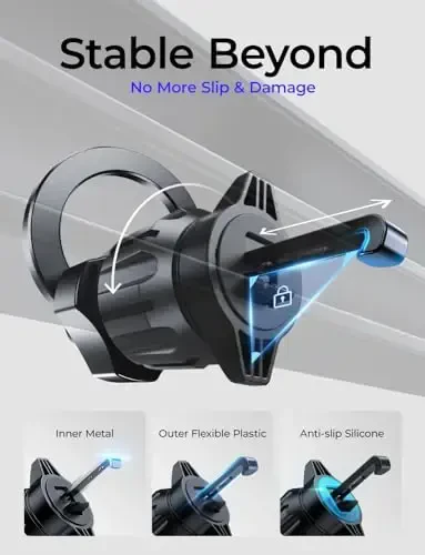 LISEN for MagSafe Car Mount, Magnetic Phone Holder, 360 Hands Free Vent iPhone Magnetic Car Mount, Magnet Phone Holder with Dashboard Pads & Mats for iPhone 17 16 15 14 13 12 Pro Max Plus Mini,Red - LISEN (1)