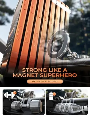 LISEN for MagSafe Car Mount for iPhone 17 PRO MAX, Extra Small Ultra Magnetic Phone Holder for Car Dashboard, Car Phone Holder, Car Accessories for Women Men, Fit for iPhone17 Pro/Air/Max 16 15 14 13 - 4