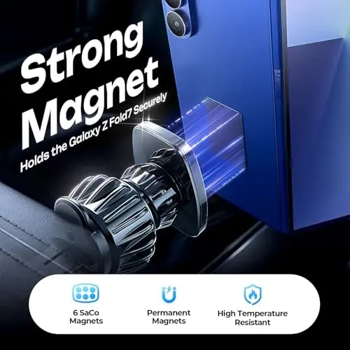 LISEN Phone Holder Car, [Upgraded Clip] Ultra Magnetic Phone Mount [6 Strong Magnets] Cell Phone Holder Car Magnetic [Case Friendly] Phone Car Holder Mount for 4-6.7 inch Smartphones (Black) - 3