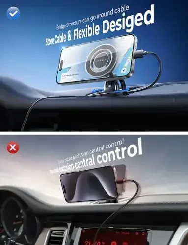 LISEN Подходит для MagSafe автомобильный крепление Сильный Магнитный Держатель для Телефона для автомобиля Magsafe, Крепление на воздуховод приборной панели iPhone автомобильный крепление Держатель Автомобильные аксессуары для iPhone 15 12 13 14 Pro - 6