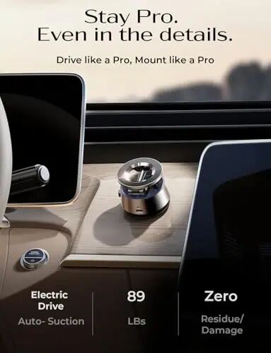 LISEN Suction Phone Mount for Car【Leaves No Residue】, 360 Adjustable Vacuum Magnetic Phone Holder for Car Dashboard Universal Magsafe Accessories for iPhone 18 Pro Max Air 17 16 15 14 13 - LISEN (1)