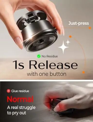 LISEN Suction Phone Mount for Car【Leaves No Residue】, 360 Adjustable Vacuum Magnetic Phone Holder for Car Dashboard Universal Magsafe Accessories for iPhone 18 Pro Max Air 17 16 15 14 13 - 3