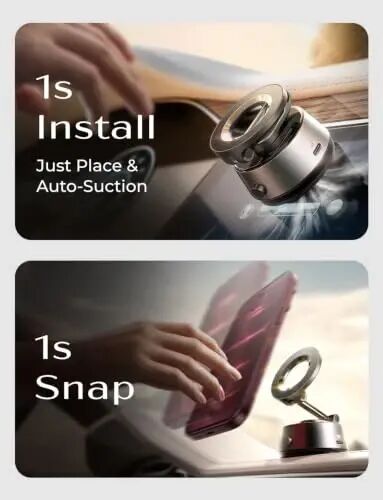 LISEN Suction Phone Mount for Car【Leaves No Residue】, 360 Adjustable Vacuum Magnetic Phone Holder for Car Dashboard Universal Magsafe Accessories for iPhone 18 Pro Max Air 17 16 15 14 13 - 6