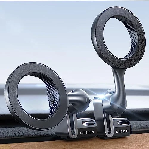 LISEN for Tesla Phone Mount, MagSafe Car Mount [Never Block] for Model 3 Y Accessories, Phone Holder Fits iPhone 16 Pro Max Plus 15 14 [NOT FIT 2024 Model 3 Y] - LISEN