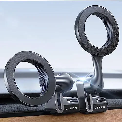 LISEN for Tesla Phone Mount, MagSafe Car Mount [Never Block] for Model 3 Y Accessories, Phone Holder Fits iPhone 16 Pro Max Plus 15 14 [NOT FIT 2024 Model 3 Y] - 1