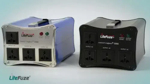 LiteFuze 1500W Voltage Converter - 110v to 220v & 220v to 110v Step-Up/Down Transformer - Dual Circuit Breaker Protection - Universal Output - Converting Box Tech - CE Certified - 7