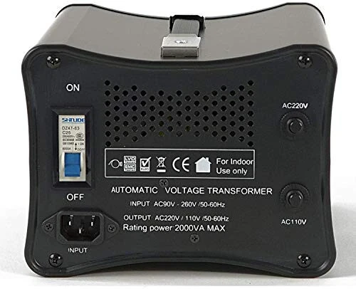 LiteFuze 2000W Voltage Converter Step-up/Down Auto Power Transformer - 110/120v to 220/240v - Heavy Duty – Circuit Breaker Protection – Converting Box Technology - Black - LiteFuze (1)