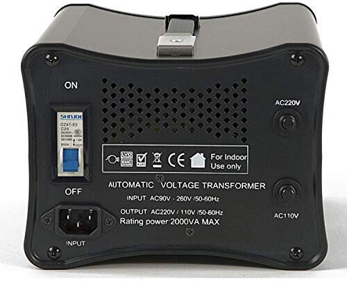 LiteFuze 2000W Voltage Converter Step-up/Down Auto Power Transformer - 110/120v to 220/240v - Heavy Duty – Circuit Breaker Protection – Converting Box Technology - Black - LITEFUZE (1)