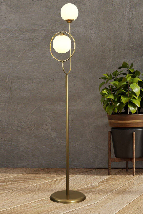 Lito 2 Chiroqli Eskigan Lampa Oq Shisha bilan - 4