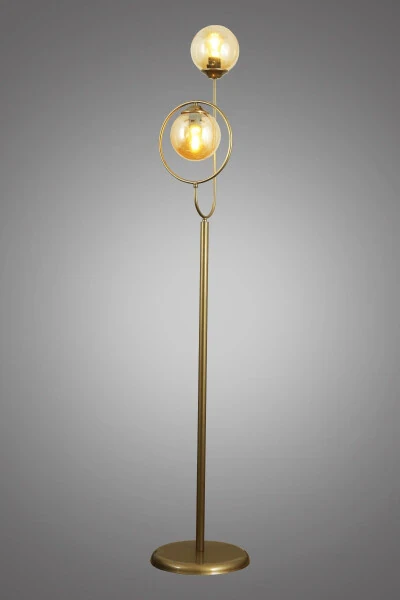 Lito 2-Light Antique Floor Lamp with Honey Glass - 8
