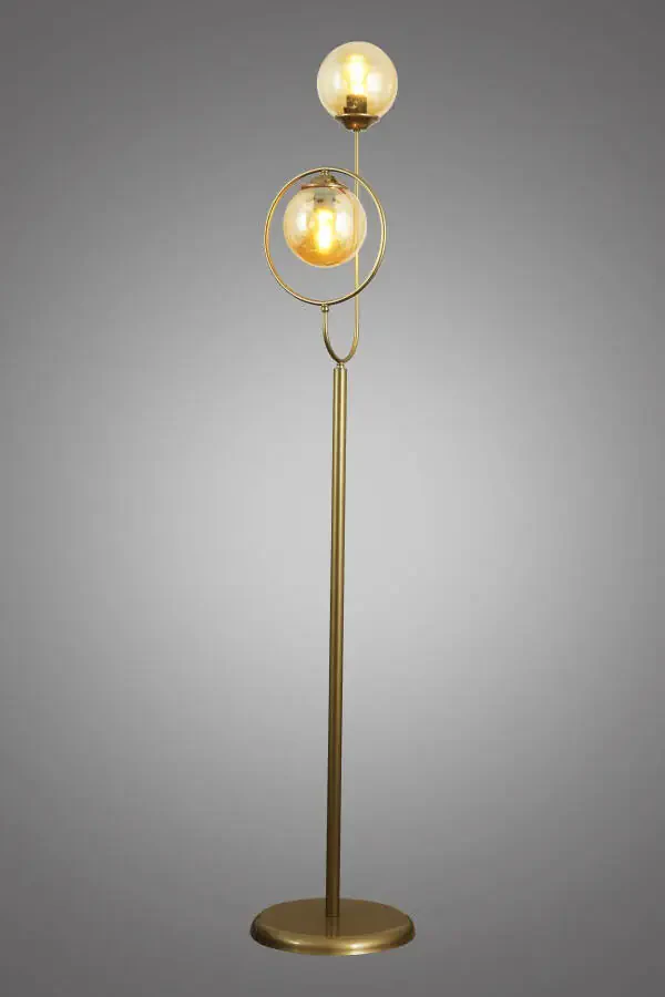 Lito 2-Light Antique Floor Lamp with Honey Glass - 8