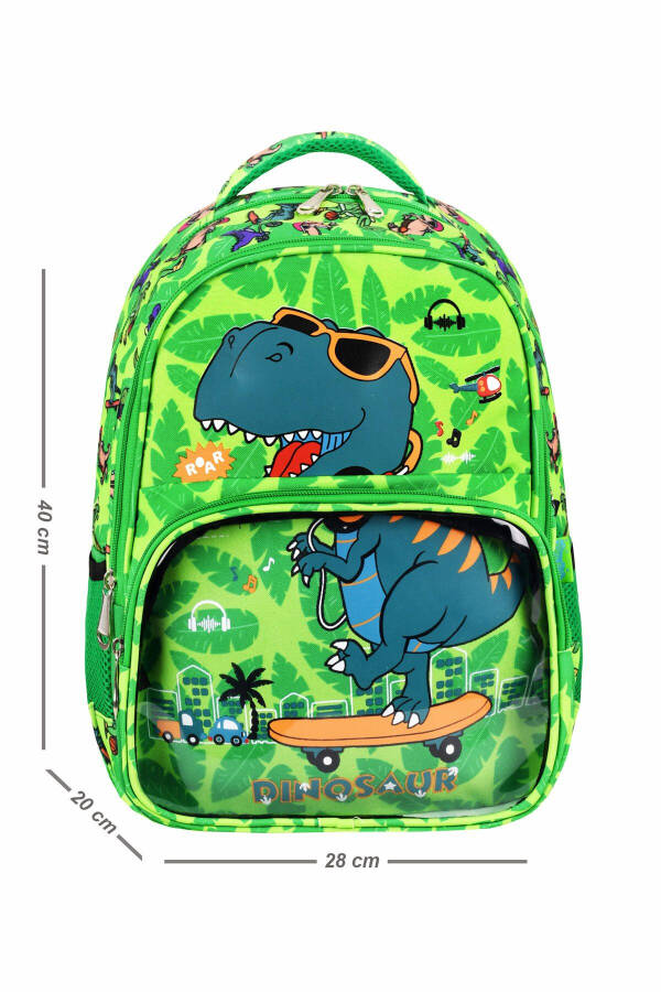 Litsenziyalangan Dinozavr 3 qismli to'plam Boshlang'ich maktab sumkasi, Termal ovqat sumkasi va qalam qutisi to'plami - 2