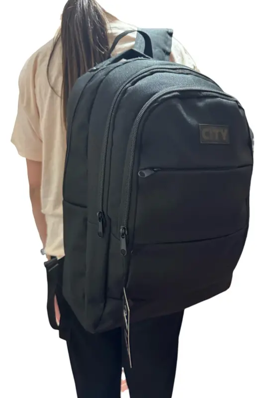 Litsenziyalangan ko'p ko'zli mustahkam maktab sumkasi keng hajmli ryukzak 45 sm. 22 sm. 30 sm. o'lchamda 670s-Qora3 - STOK CITY