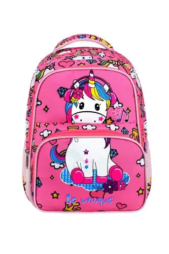 Litsenziyalangan Unicorn 3 qismli boshlang'ich maktab sumkasi, termal tushlik qutisi va qalam qutisi to'plami - Pushti - Modazone (1)