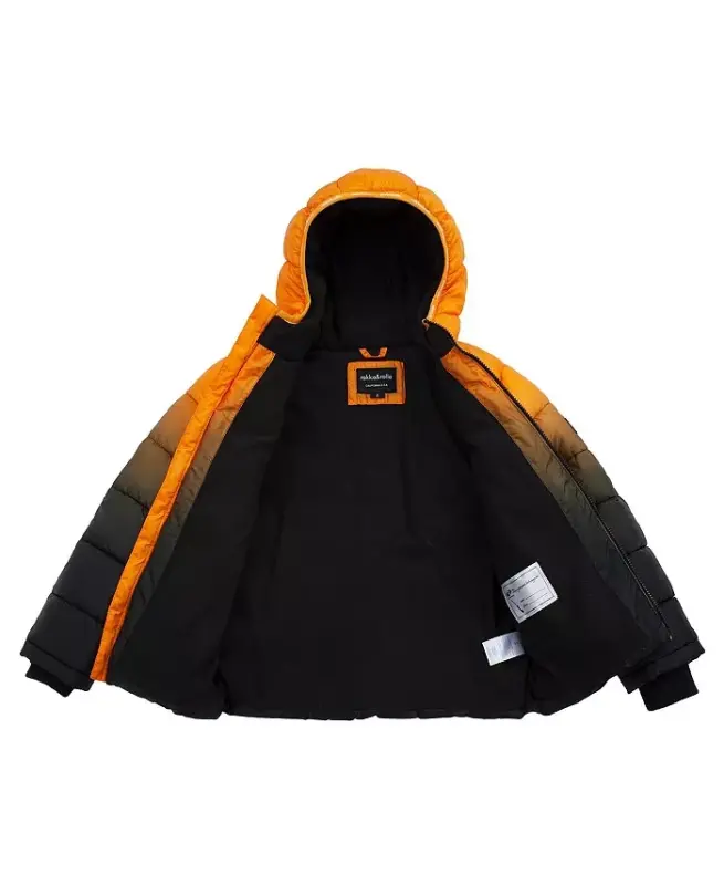 Little and Big Boys' Heavyweight Puffer Jacket Coat-Amber Orange - 3