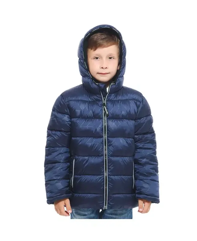 Little and Big Boys' Heavyweight Puffer Jacket Coat-Geo Emboss - 8