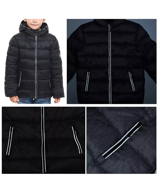 Little and Big Boys' Heavyweight Puffer Jacket Coat-Very Black - 4