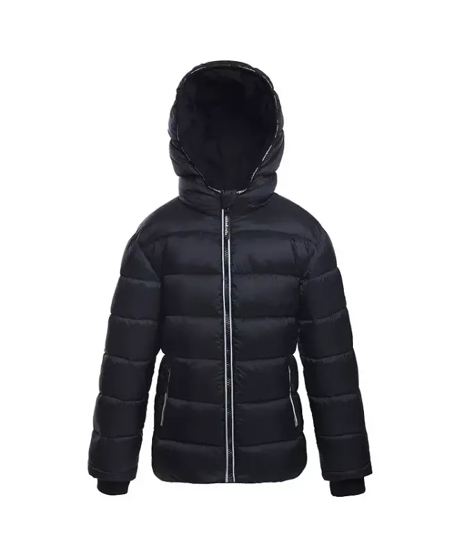 Little and Big Boys' Heavyweight Puffer Jacket Coat-Very Black - 8