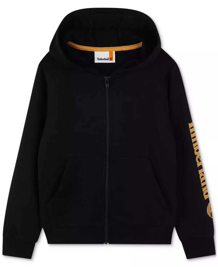 Little Boys Logo French Terry Zip-Up Hoodie Black - 1