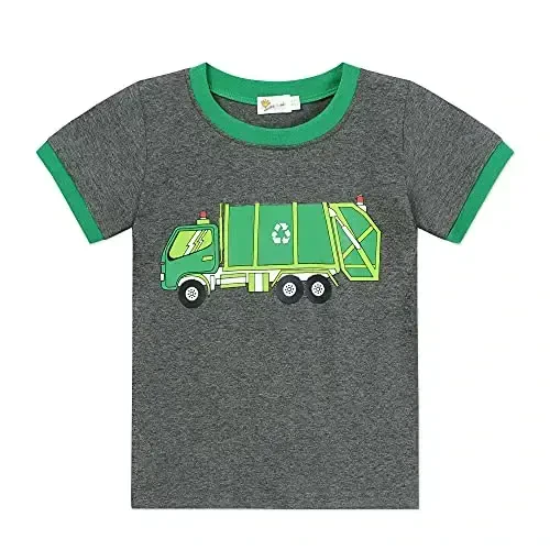 Little Boys Pajamas 100% Cotton Fire Truck Sleepwear Baby Boy 4 Pcs Summer Pjs Kids Short Sets Toddler Jammies Clothes - 4